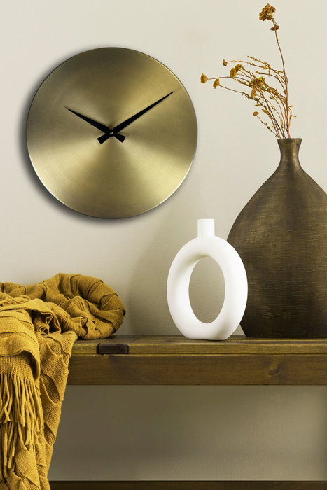 Wallity Reloj de Pared Decorativo de Metal Dorado y Negro Wallity Reloj de Pared Decorativo de Metal Dorado y Negro